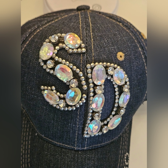 🧢 San Diego bling baseball hat! Jean material. 💙 - Picture 3 of 6